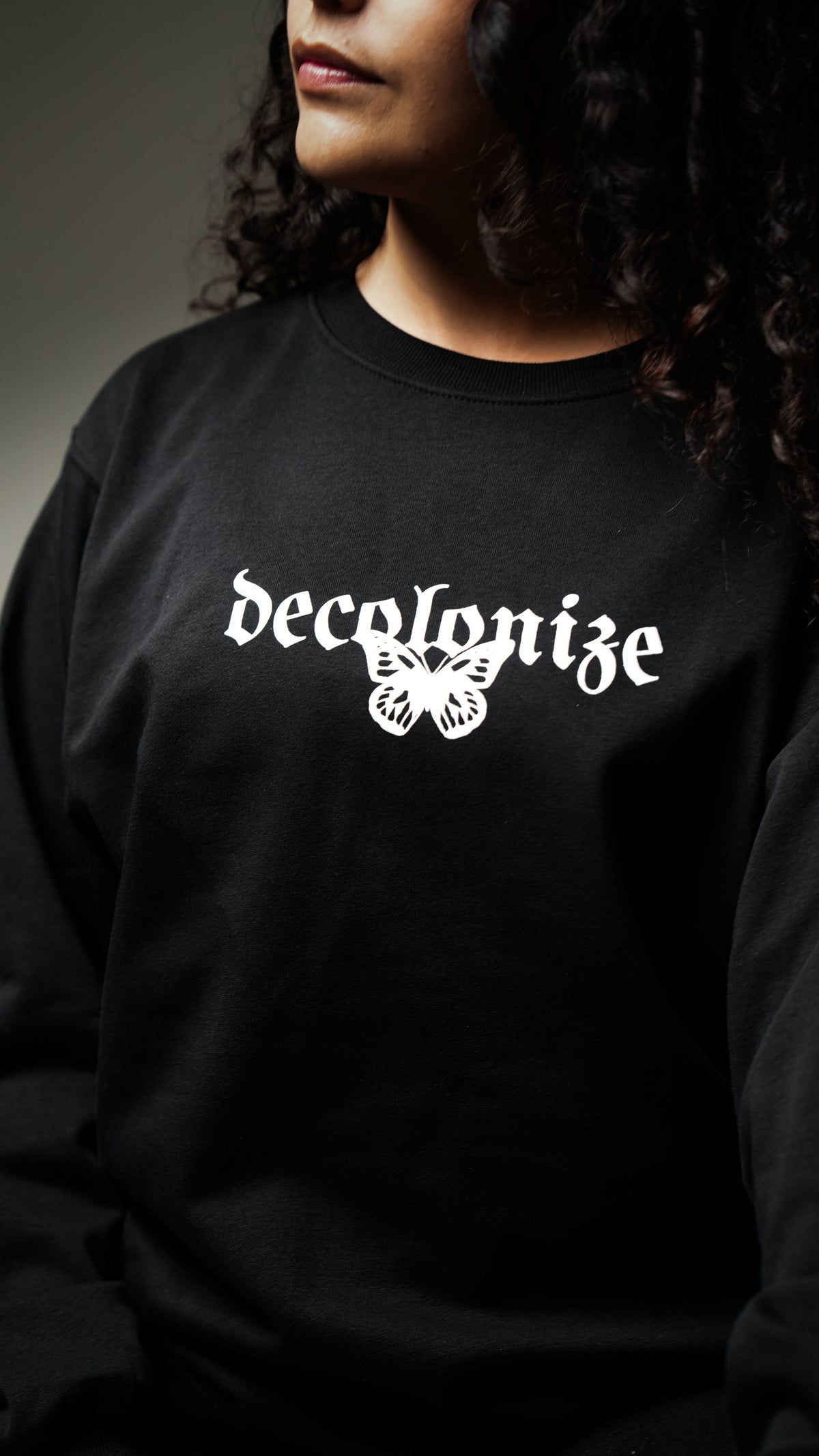 Decolonize Butterfly Crewneck | Black